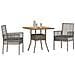 Set da Pranzo da Giardino 3 Pezzi con Cuscini Grigio Rattan Sintetico - Foto miniatura 3