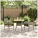 Set da Pranzo da Giardino 3 Pezzi con Cuscini Grigio Rattan Sintetico - Foto miniatura 4