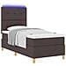 Letto a molle con materasso Marrone scuro 80 x 200 cm Tessuto - Foto miniatura 3