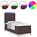 Letto a molle con materasso Marrone scuro 80 x 200 cm Tessuto - Foto miniatura 4