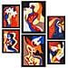 Set Di 6 Stampe Padronanza Entusiasta Nella Pittura Decorativa Estetica Astratta Femminile Per La Tua Casa A3 & A4 Cornice Nera - Foto miniatura 1