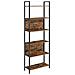 Libreria LLS113B01 marrone rustico a 6 ripiani per soggiorno - Foto miniatura 1