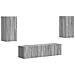 Set mobile TV 4 pcs Grigio Sonoma Legno multistrato - Foto miniatura 1