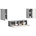 Set mobile TV 4 pcs Grigio Sonoma Legno multistrato - Foto miniatura 3