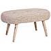 Panca In Legno E Cotone 82x43x43h Cm Beige - Foto miniatura 1