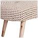 Panca In Legno E Cotone 82x43x43h Cm Beige - Foto miniatura 5