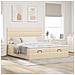 Struttura Letto Pouf con Materassi Crema 160x200 cm in Tessuto - Foto miniatura 3
