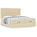 Struttura Letto Pouf con Materassi Crema 160x200 cm in Tessuto - Foto miniatura 4