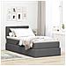 Letto con contenitore e LED Grigio scuro 90 x 190 cm Tessuto - Foto miniatura 2