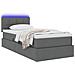 Letto con contenitore e LED Grigio scuro 90 x 190 cm Tessuto - Foto miniatura 3