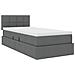 Letto con contenitore e LED Grigio scuro 90 x 190 cm Tessuto - Foto miniatura 6