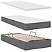 Letto con contenitore e LED Grigio scuro 90 x 190 cm Tessuto - Foto miniatura 9