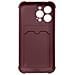 Custodia In Silicone Per Iphone 13 Mini, Con Tasca Per Carte E Portafoglio, Colore Lampone. - Foto miniatura 2
