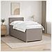 Letto box spring con materasso Tortora 90 x 200 cm Tessuto - Foto miniatura 2