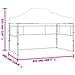 Tenda Pieghevole con 3 Pareti 3x4,5 m Crema - Foto miniatura 3
