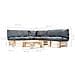 Set Divani Da Giardino Pallet 4pz Con Cuscini Grigi Legno Fsc - Foto miniatura 5