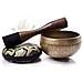 Silenzioso Mente Tazza Tibetana Cantante Set Bronzo Mantra Design Con Doppio Superficie Mallet E Seta Cuscino Promuove La Pace Chakra Healing E Mindfulness Regalo Exquisite - Foto miniatura 3