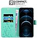 Cadorabo Custodia Compatibile Con Apple Iphone 12 Pro Max (6,7"" Zoll) In Turchese Fiore - Coperchio Protettivo In Design Floreale Con Chiusura Magnetica, Funzione Stand E Slot Per Carte - Foto miniatura 3
