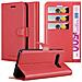 Custodia Compatibile Con Lg V60 Thinq In Rosso Carminio - Coperchio Protettiva Con Chiusura Magnetica, Funzione Stand E Tasca Per Le Carte - Foto miniatura 1