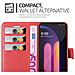 Custodia Compatibile Con Lg V60 Thinq In Rosso Carminio - Coperchio Protettiva Con Chiusura Magnetica, Funzione Stand E Tasca Per Le Carte - Foto miniatura 3
