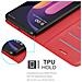 Custodia Compatibile Con Lg V60 Thinq In Rosso Carminio - Coperchio Protettiva Con Chiusura Magnetica, Funzione Stand E Tasca Per Le Carte - Foto miniatura 4