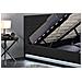 Newyork Struttura Letto In Similpelle Nera Con Contenitore E Led 140x190 Cm - Foto miniatura 5