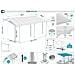 Tettoia Per Terrazza, Auto Addossata Kleo 500l300 Alluminio Bianco - Foto miniatura 8