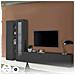 Parete Attrezzata Dimitri, Set Salotto Porta Tv A 3 Ante, Mobile Soggiorno Multiuso Con Vetrina E Luce Led, 100% Made In Italy, Cm 280x30h180, Antracite - Foto miniatura 3