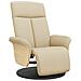 Poltrona Reclinabile Con Poggiapiedi Crema In Tessuto - Foto miniatura 2