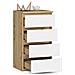 Cassettiera CL4, 4 cassetti, 40x35x74 cm, Colore Quercia Artisan e Bianco - Foto miniatura 2