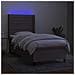 Letto A Molle Con Materasso E Led Tortora 90x200 Cm In Tessuto - Foto miniatura 2