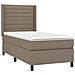 Letto A Molle Con Materasso E Led Tortora 90x200 Cm In Tessuto - Foto miniatura 3
