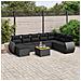 Set Divani da Giardino 9 pz con Cuscini Nero in Polyrattan - Foto miniatura 4