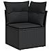 Set Divani da Giardino 9 pz con Cuscini Nero in Polyrattan - Foto miniatura 8