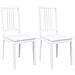 Sedie da Pranzo 2 pz Bianche in Legno Massello di Hevea - Foto miniatura 1