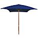 Lusso Casadino -  Ombrellone Da Giardino Con Palo In Legno Blu 200x300 Cm - Foto miniatura 2