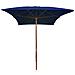 Lusso Casadino -  Ombrellone Da Giardino Con Palo In Legno Blu 200x300 Cm - Foto miniatura 1