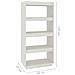 Libreria /divisorio Bianco 60x35x135 Cm Legno Massello Di Pino - Foto miniatura 7