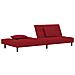 Divano Letto a 2 Posti con 2 Cuscini Rosso Vino in Velluto - Foto miniatura 4