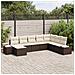Set Divano da Giardino a 8 Pezzi con Cuscini Marrone Rattan Poliestere - Foto miniatura 2