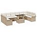 Set Divano Giardino 11 Pezzi con Cuscini Beige Rattan Polietilene - Foto miniatura 1
