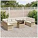 Set Divano Giardino 11 Pezzi con Cuscini Beige Rattan Polietilene - Foto miniatura 3