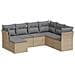 Set Divani da Giardino 7 pz con Cuscini Beige in Polyrattan - Foto miniatura 1