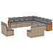 Set Divano da Giardino 13 pz con Cuscini Beige in Polyrattan - Foto miniatura 1