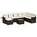 Set Divani da Giardino 9pz con Cuscini Marrone in Polyrattan - Foto miniatura 1