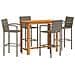 Set Bar Giardino 5pz Grigio Legno Massello Acacia e Polyrattan - Foto miniatura 1