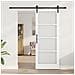 Porta Scorrevole con Set Hardware 'ORKDAL'Legno Massello Bianco & Vetro - Foto miniatura 3