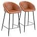Set Di 2 Sgabelli Da Bar Achille In Similpelle Cognac - Foto miniatura 1