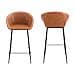 Set Di 2 Sgabelli Da Bar Achille In Similpelle Cognac - Foto miniatura 8
