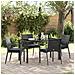 Set da Pranzo per Giardino 5 pcs Nero Poly Rattan - Foto miniatura 2